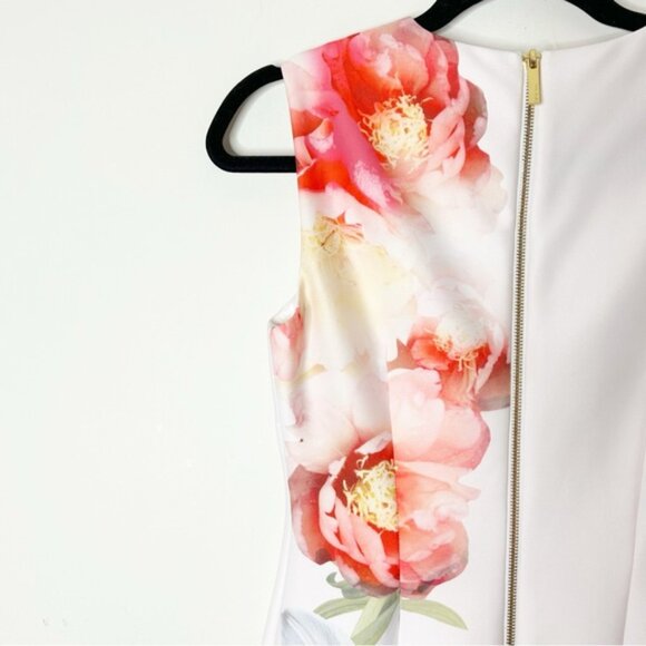 Calvin Klein Sheath Mini Dress Scuba Floral print Knee Length Cocktail Size US 2 - Picture 6 of 15